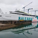 El «Mercedes Pinto» de Baleària cerca de sus pruebas de Mar