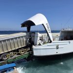 El «Virot» de Baleària prueba con éxito la rampa auxiliar del puerto de La Savina